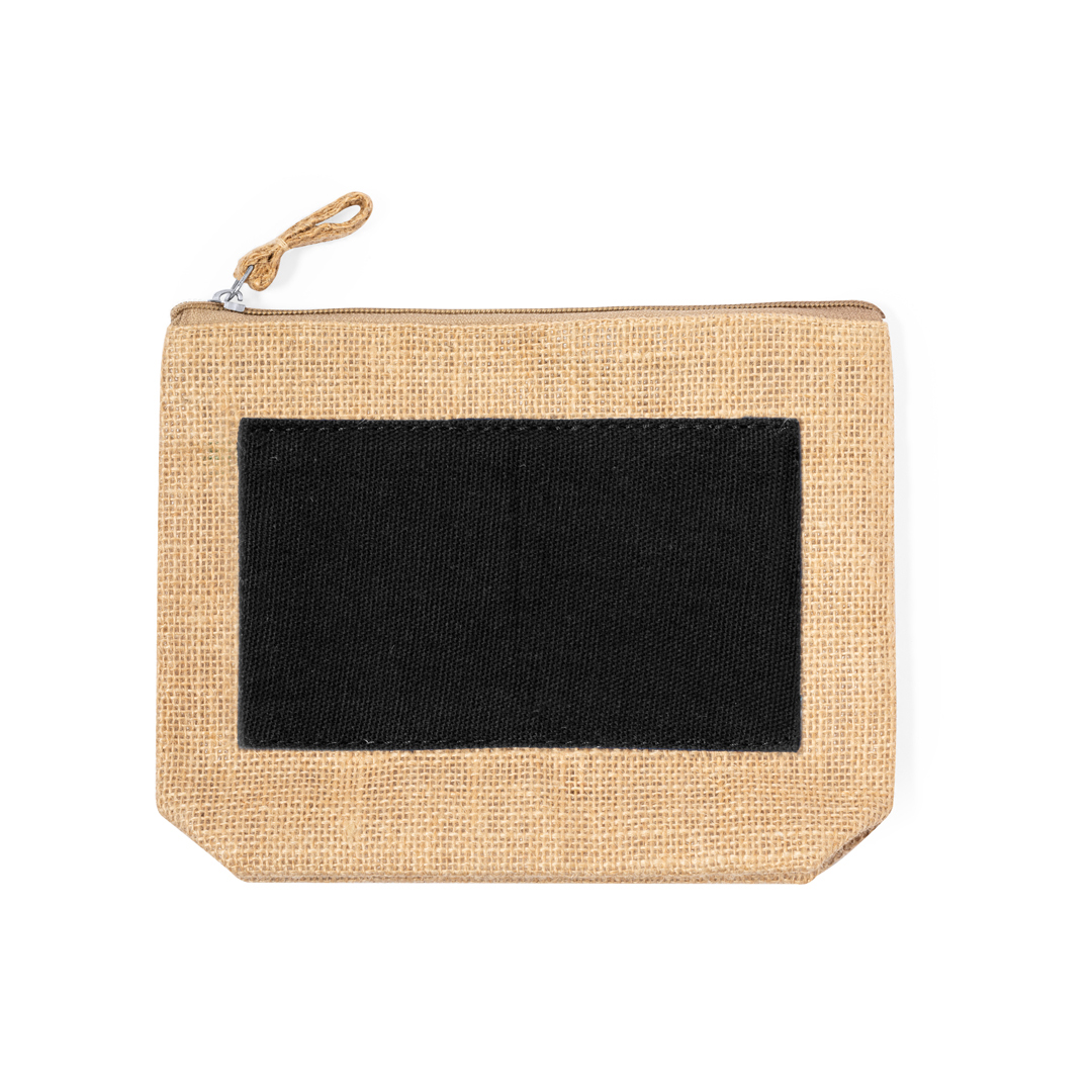 Jute-toilettas-Katoen-met-rits-bedrukken-zwart
