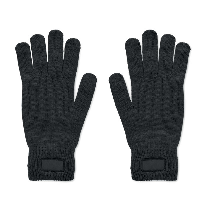 Gebreide-RPET-handschoenen-met-patch-bedrukken-zwart