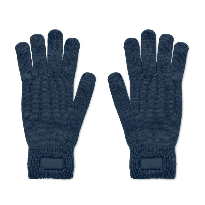 Gebreide-RPET-handschoenen-met-patch-bedrukken-donkerblauw