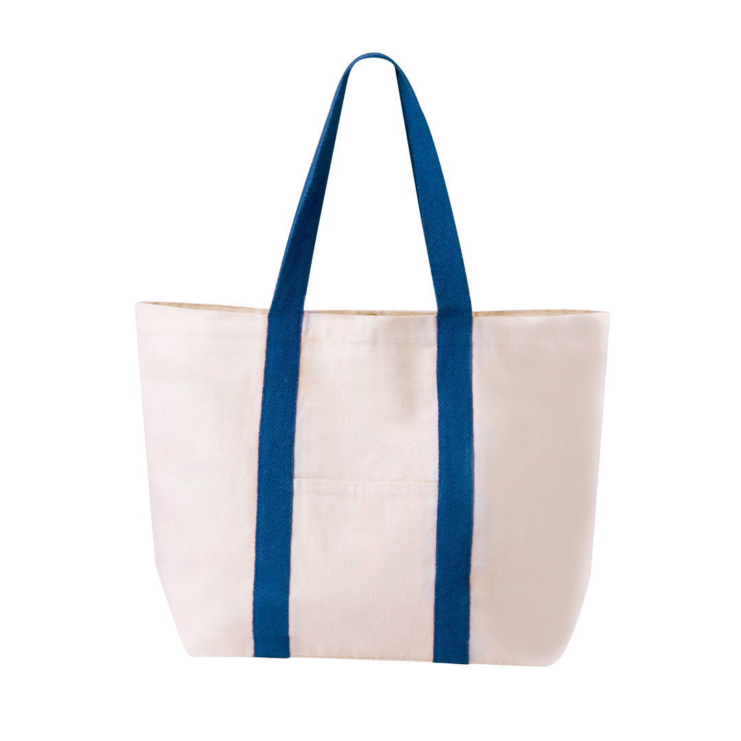 Katoenen-strandtas-met-3-vakken-280-gm-bedrukken-donkerblauw