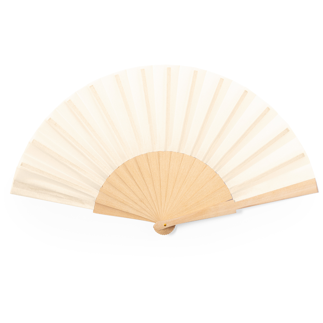 Houten-waaier-met-doek-van-polykatoen-bedrukken-beige