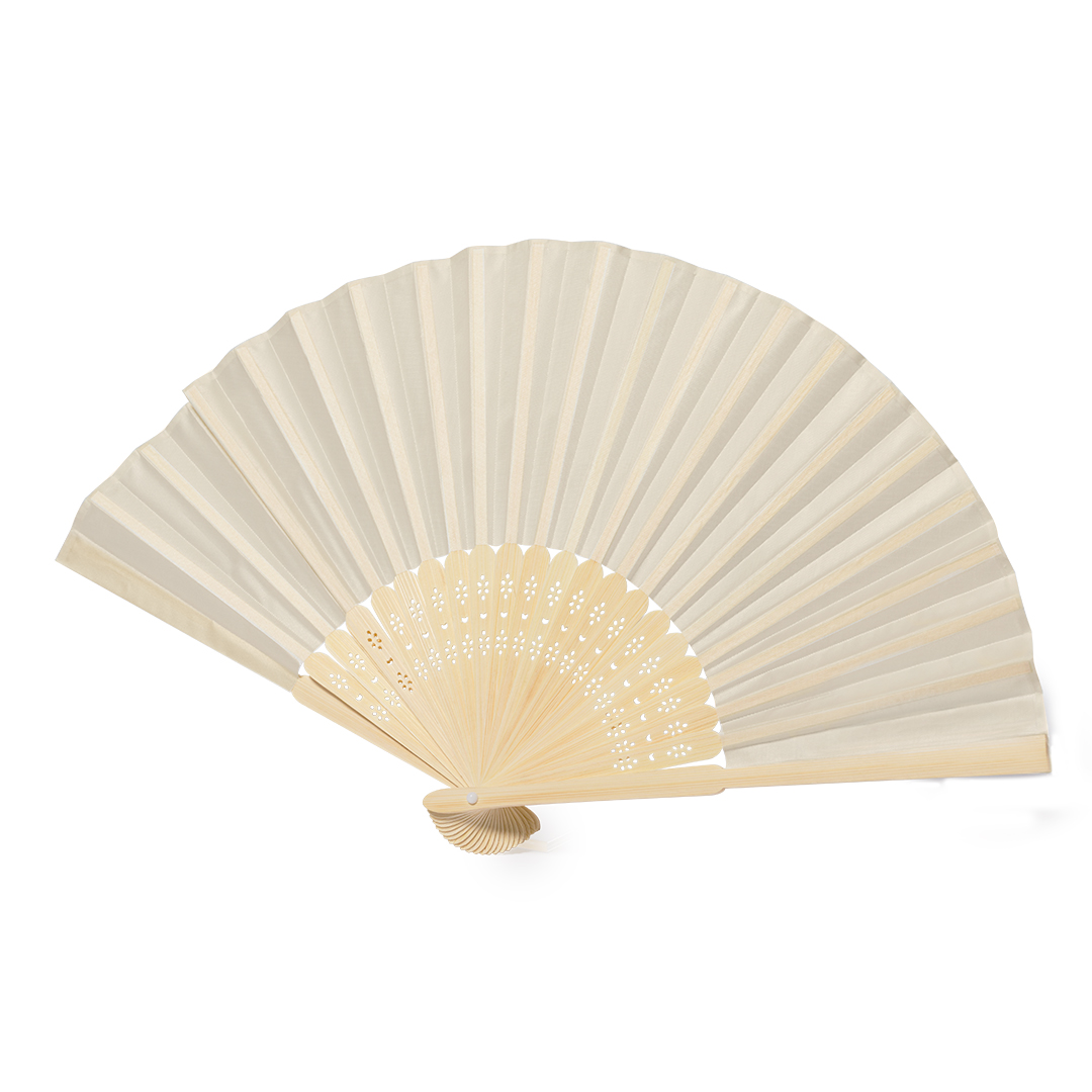 Bamboe-waaier-met-polyester-doek-bedrukken-beige