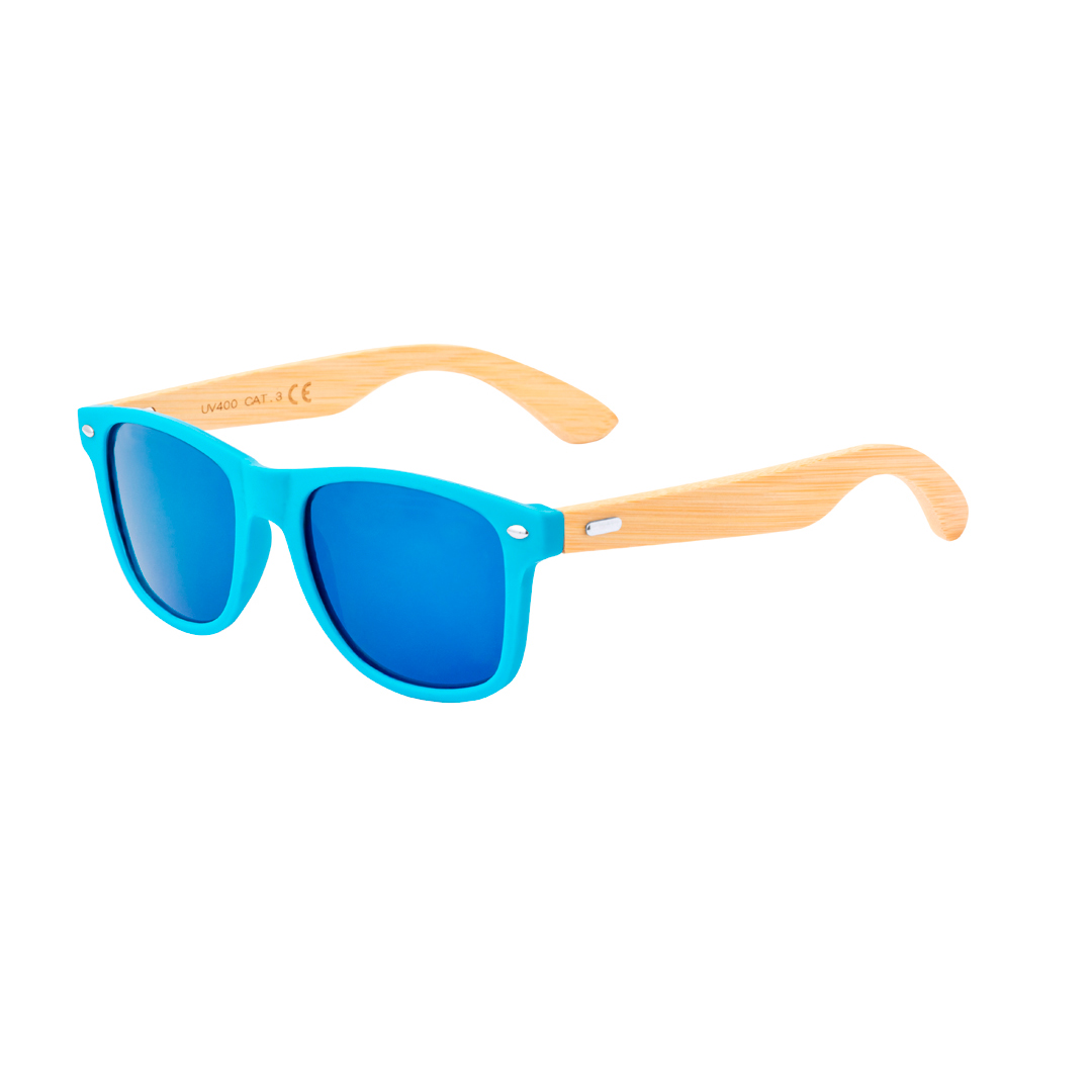 Zonnebril-met-bamboe-pootjes-UV400-bedrukken-turquoise