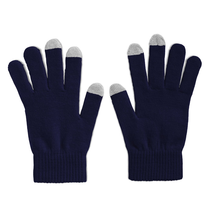One-size-touchscreen-handschoenen-Acryl-bedrukken-donkerblauw