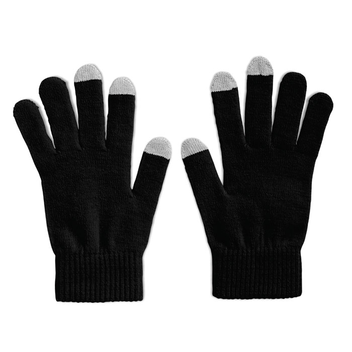 One-size-touchscreen-handschoenen-Acryl-bedrukken-zwart