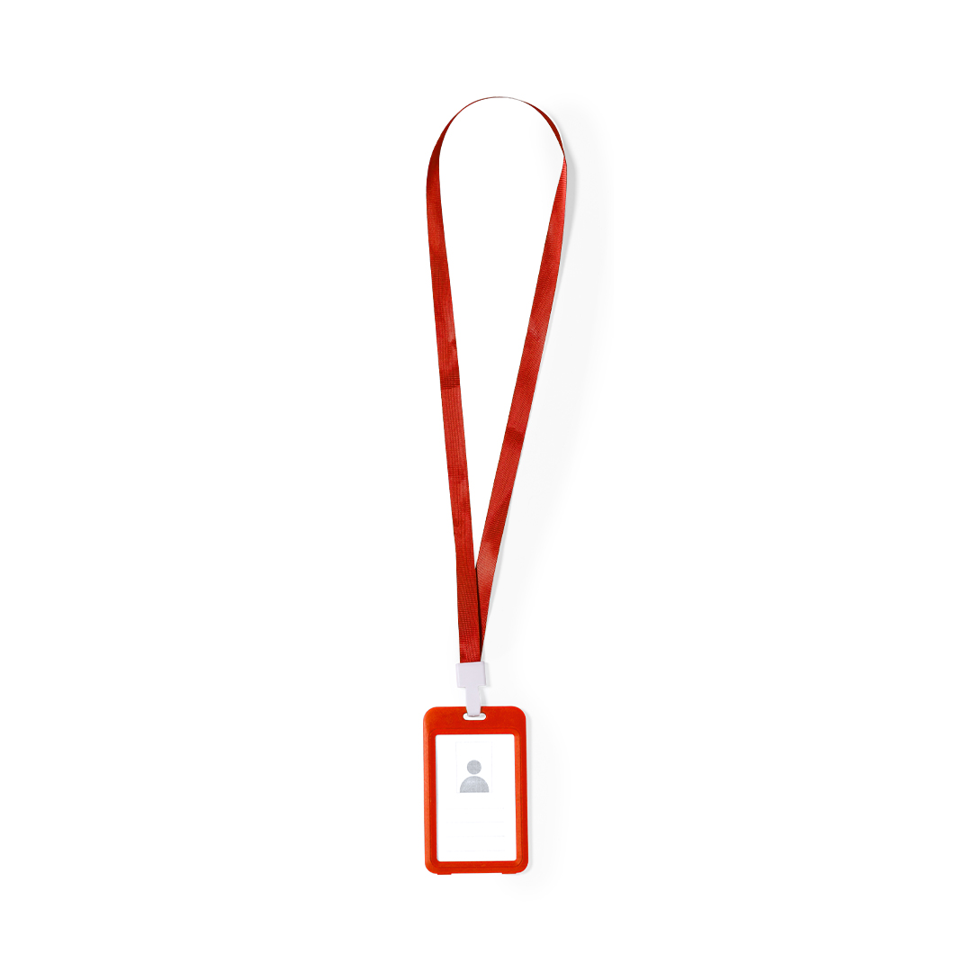 Polyester-keycord-met-PVC-badgehouder-54-cm-bedrukken-rood