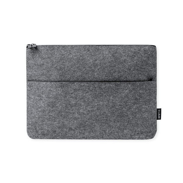 Laptophoes-met-voorvak-RPET-vilt-15-inch-bedrukken-grijs