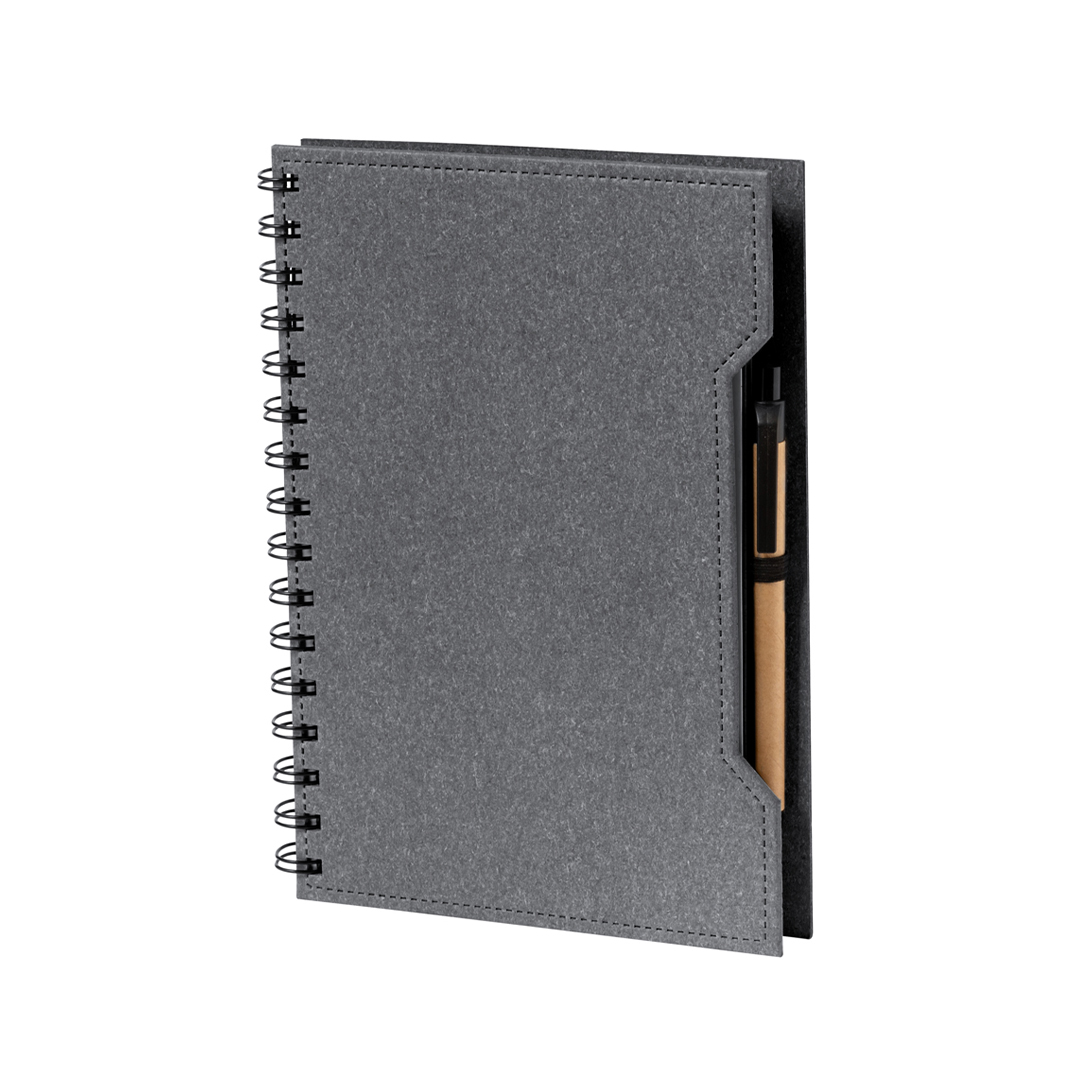 A5-notitieboek-met-memoblaadjes-en-balpen-Gerecycled-karton-80-vellen-bedrukken-zwart