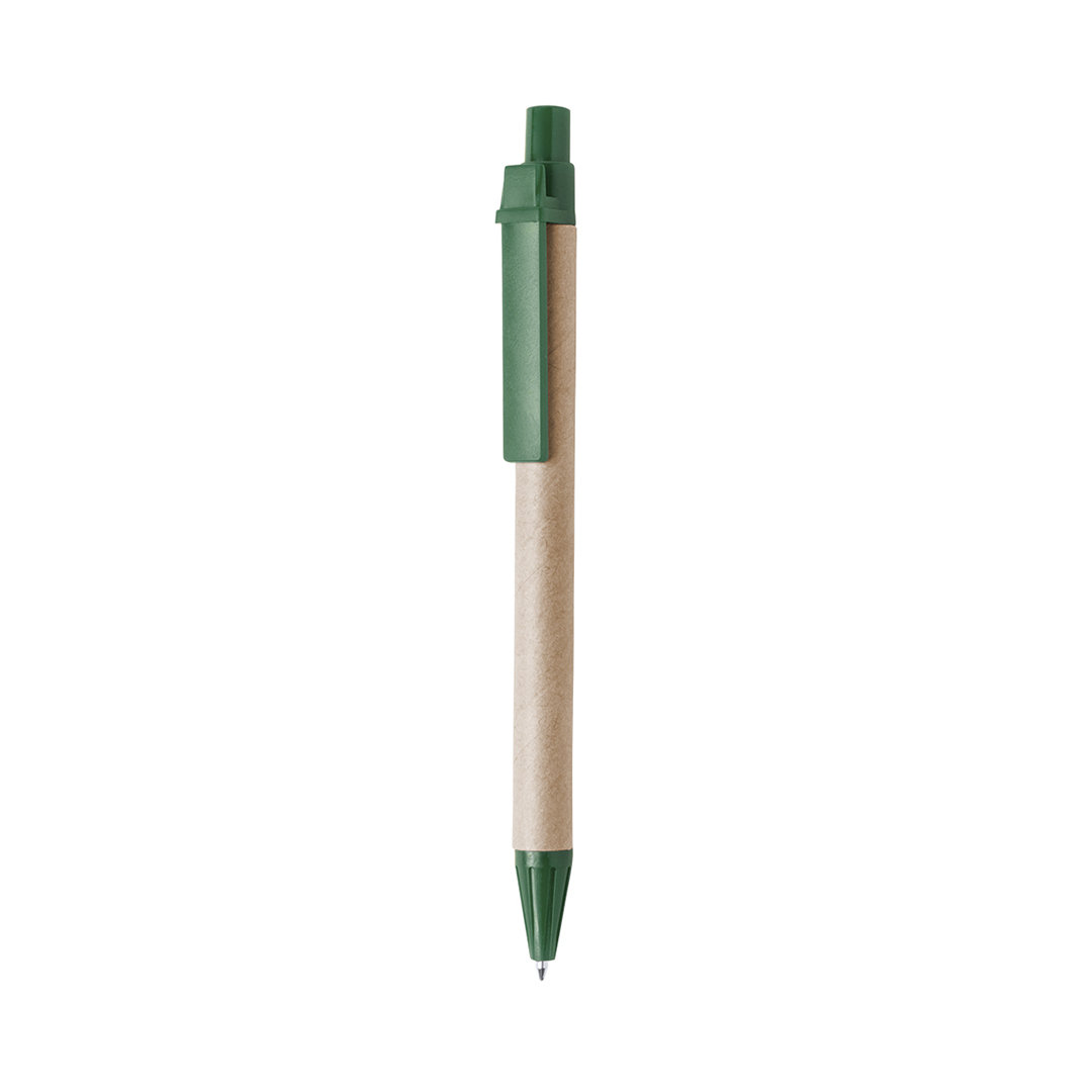Balpen-gerecycled-karton-Zwarte-inkt-bedrukken-groen