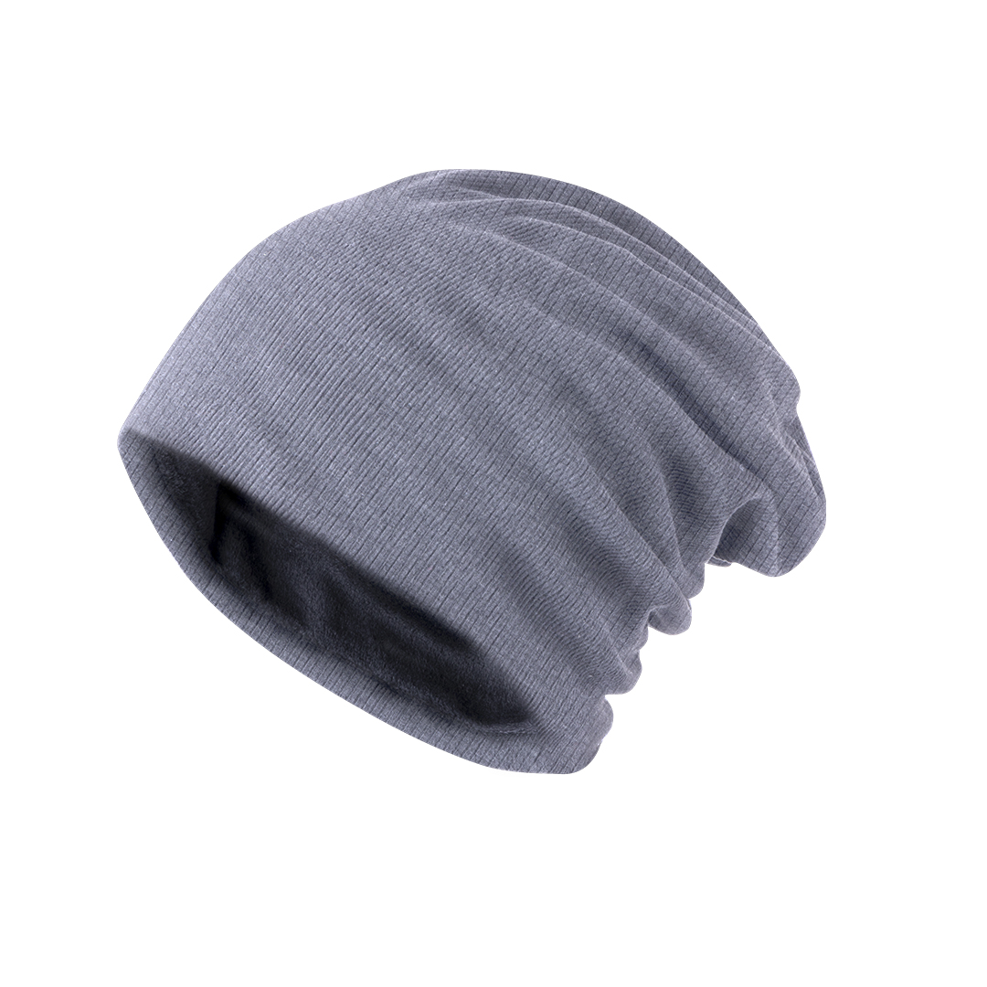Polyester-rib-beanie-Microfleece-bedrukken-grijs