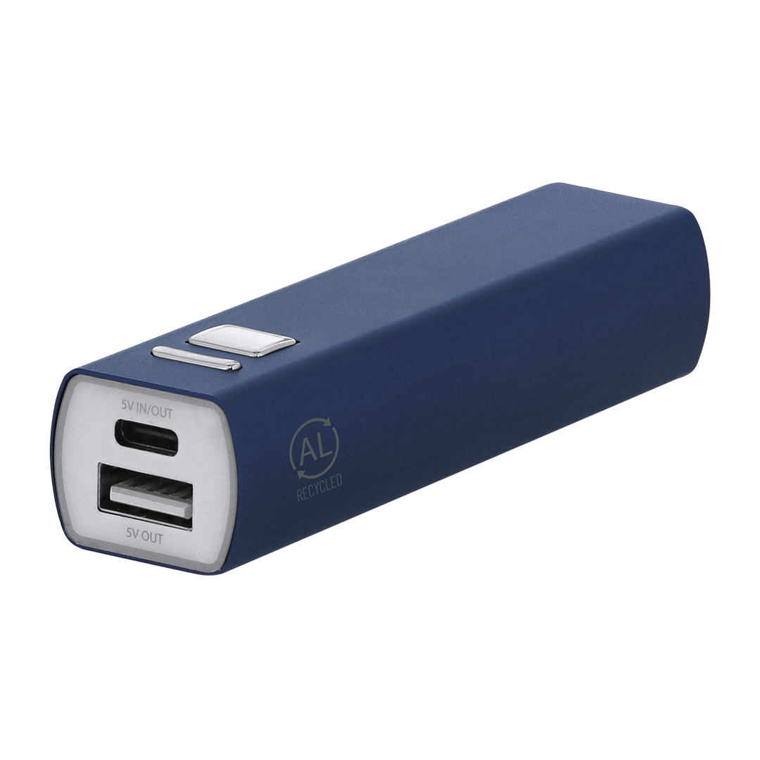 Powerbank-gerecycled-aluminium-2600-mAh-bedrukken-donkerblauw
