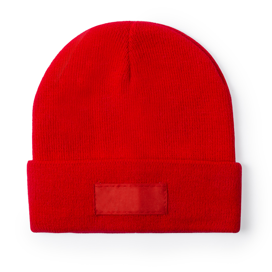 Acryl-muts-met-met-label-Kids-bedrukken-rood