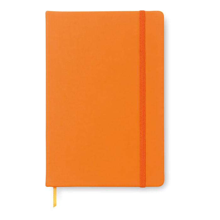 A5-notitieboekje-met-polyurethaan-kaft-96-vellen-bedrukken-oranje