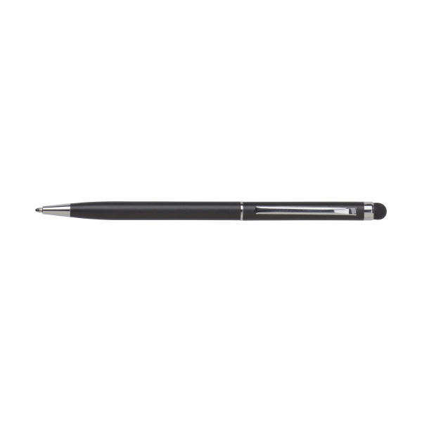 Balpen-elegant-Rubberen-stylus-top-bedrukken-zwart