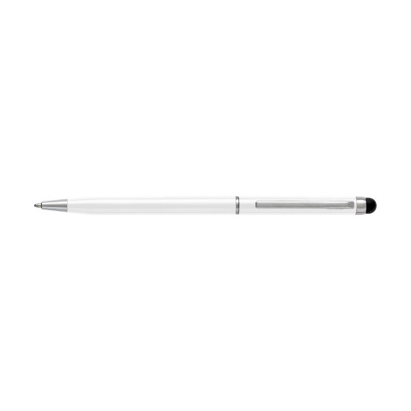 Balpen-elegant-Rubberen-stylus-top-bedrukken-wit