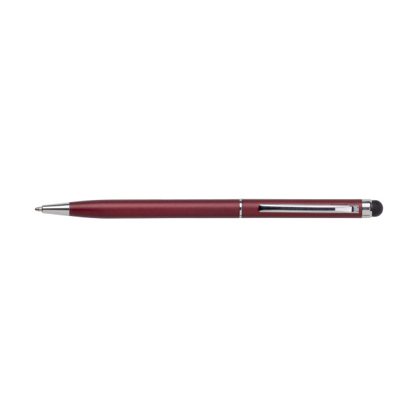 Balpen-elegant-Rubberen-stylus-top-bedrukken-rood