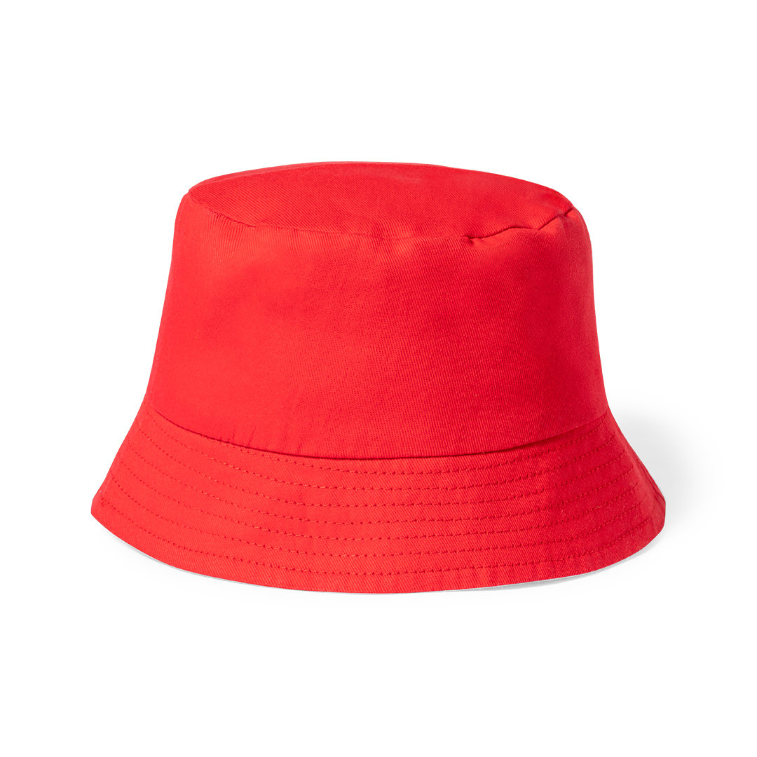 Katoenen-vissershoedje-Kids-54-cm-bedrukken-rood