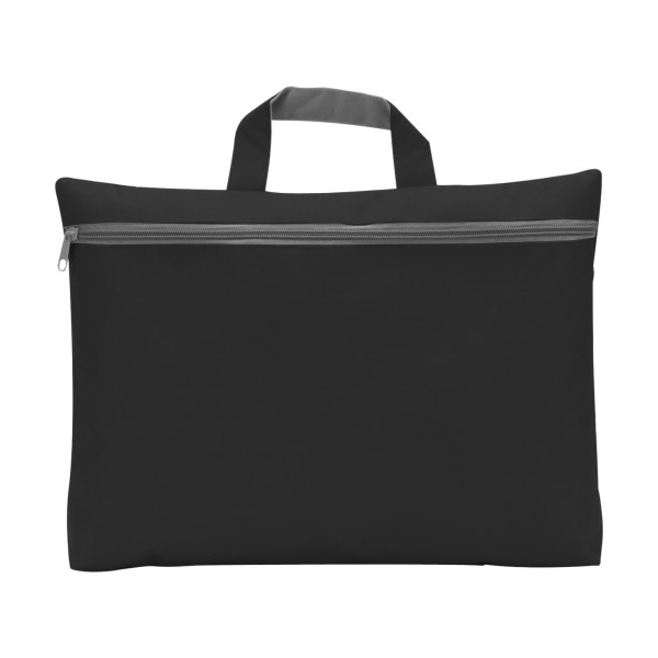 Documententas-met-handgreep-Polyester-39-x-30-cm-bedrukken-zwart