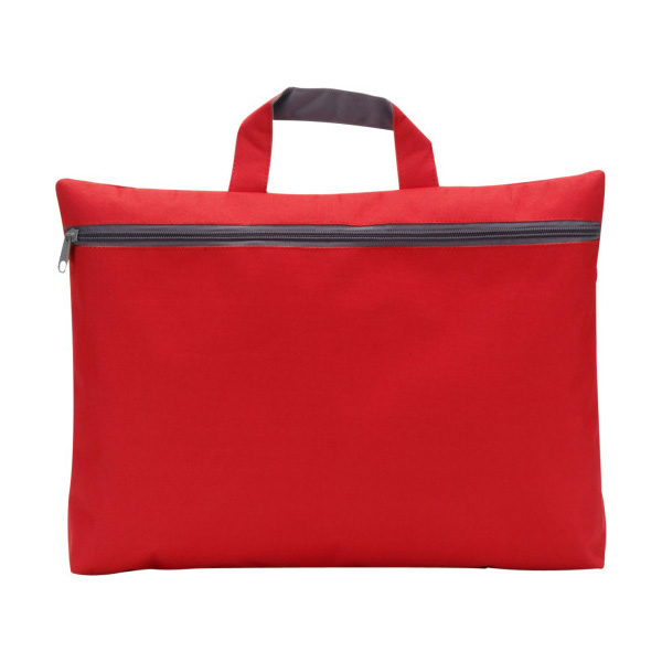 Documententas-met-handgreep-Polyester-39-x-30-cm-bedrukken-rood