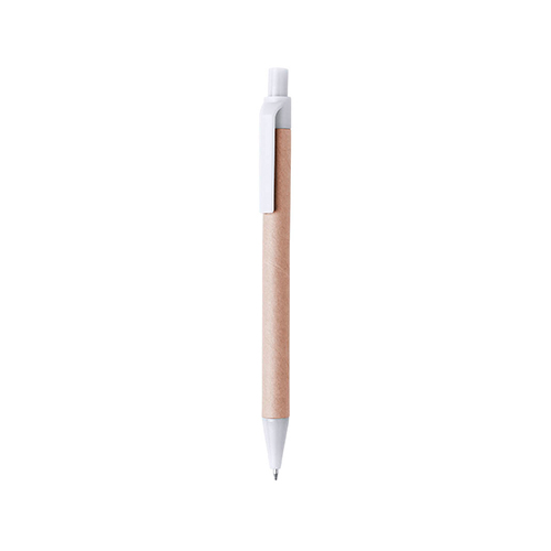 Pen-gerecycled-karton-Blauwe-inkt-bedrukken-wit