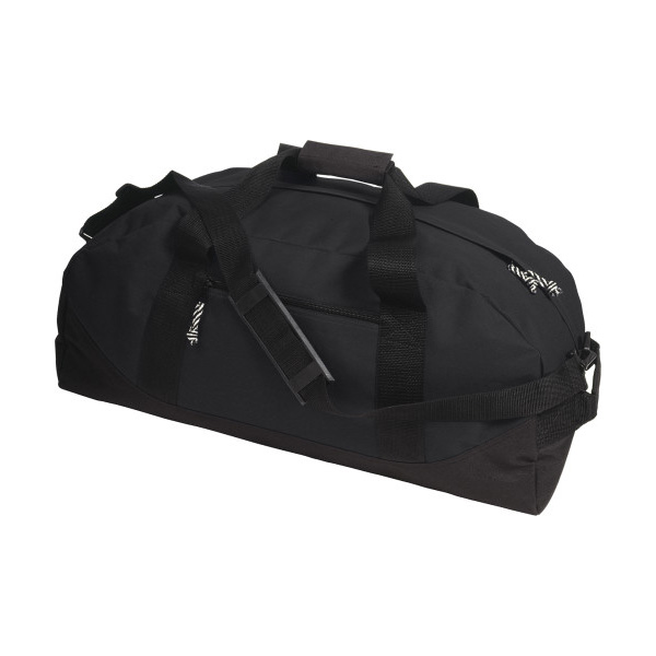 Sporttas-Polyester-600D-2-rits-vakken-bedrukken-zwart