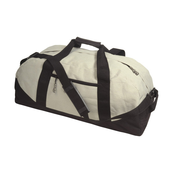 Sporttas-Polyester-600D-2-rits-vakken-bedrukken-grijs