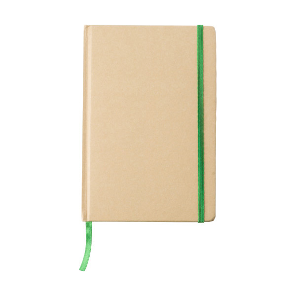 Notitieboekje-A5-Gerecycled-papier-Elastiek-bedrukken-groen