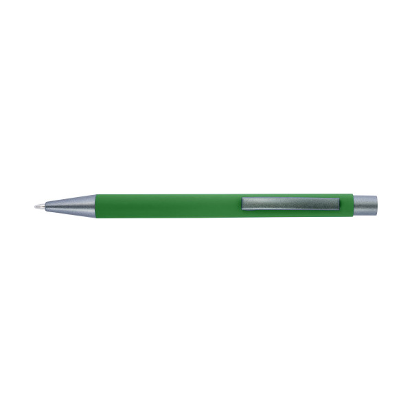 Balpen-met-rubberen-toplaag-bedrukken-groen