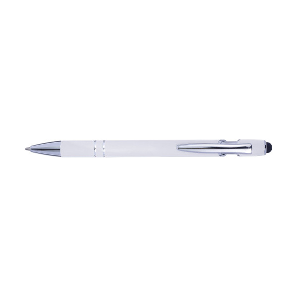 Balpen-met-stylus-Blauwschrijvend-bedrukken-wit