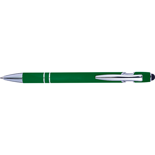Balpen-met-stylus-Blauwschrijvend-bedrukken-groen