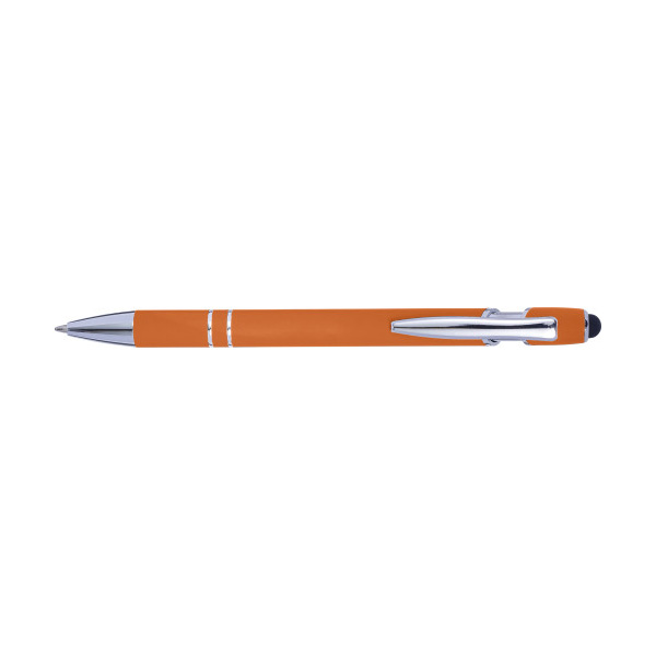 Balpen-met-stylus-Blauwschrijvend-bedrukken-oranje