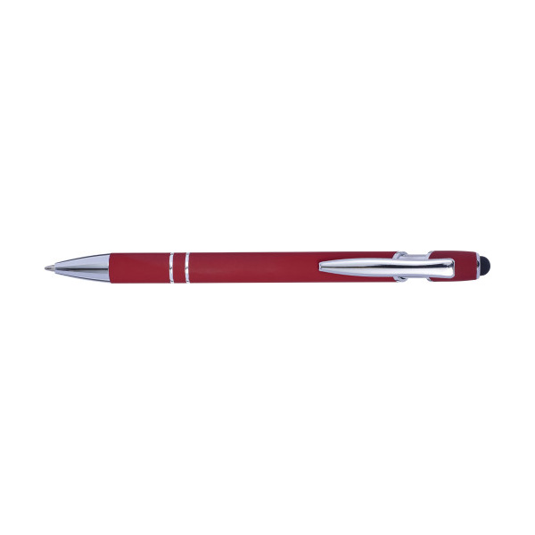Balpen-met-stylus-Blauwschrijvend-bedrukken-rood