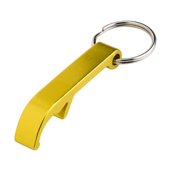 Sleutelhanger-flesopener-Aluminium-bedrukken-geel