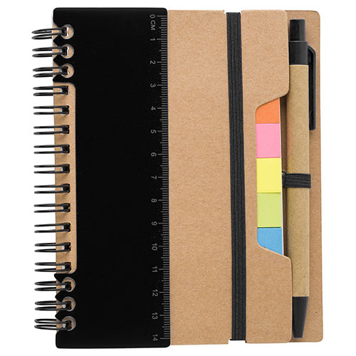 Notitieboek-klein-Gerecycled-papier-met-memoblaadjes-bedrukken-zwart