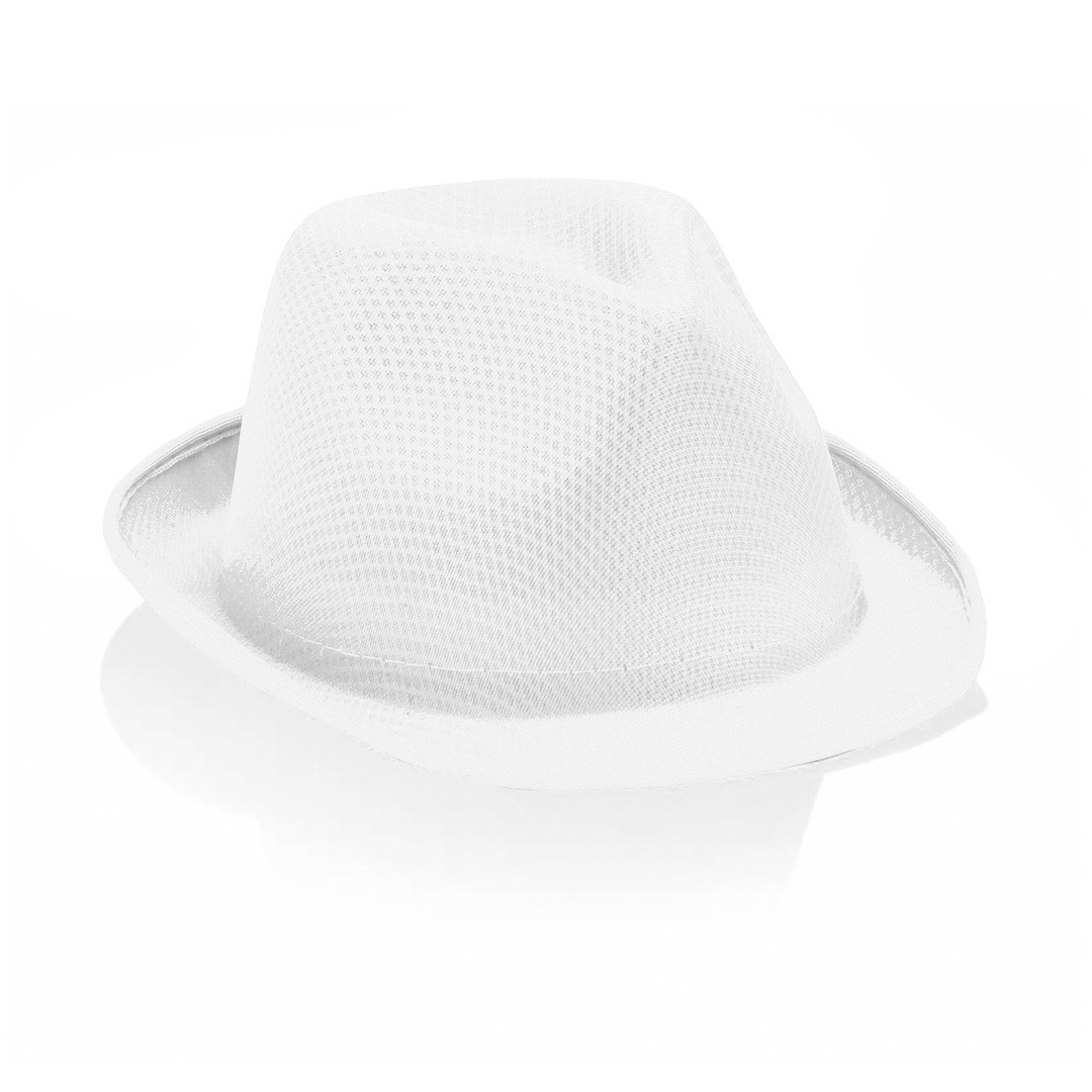Polyester-fedorahoedje-bedrukken-wit