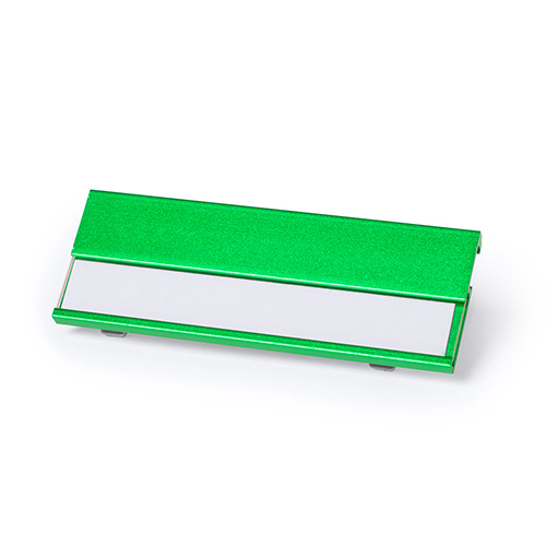 Aluminium-naamplaatje-met-veiligheidsspeld-bedrukken-lichtgroen