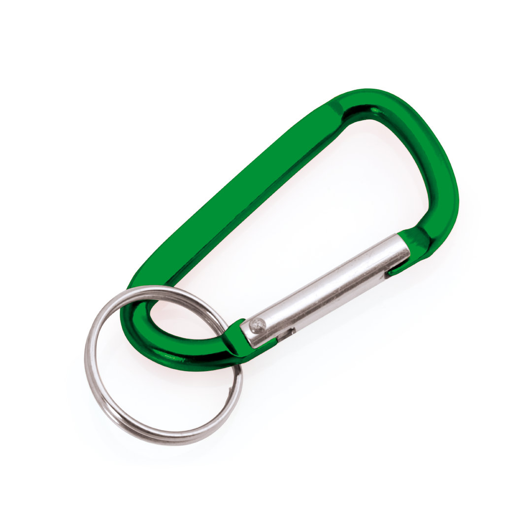 Karabijnhaak-met-sleutelring-Aluminium-bedrukken-groen