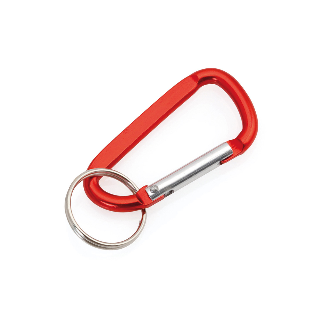 Karabijnhaak-met-sleutelring-Aluminium-bedrukken-rood