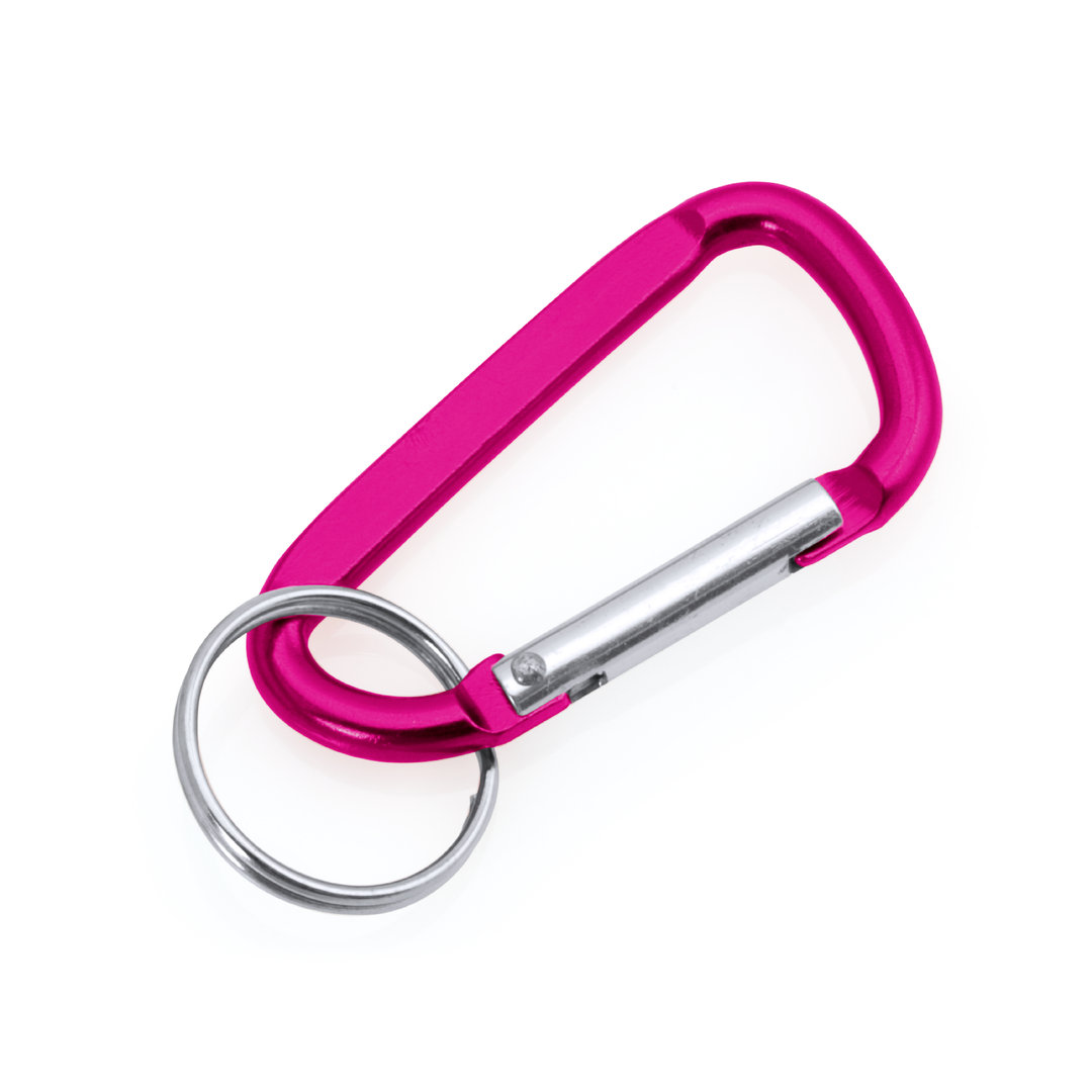Karabijnhaak-met-sleutelring-Aluminium-bedrukken-roze