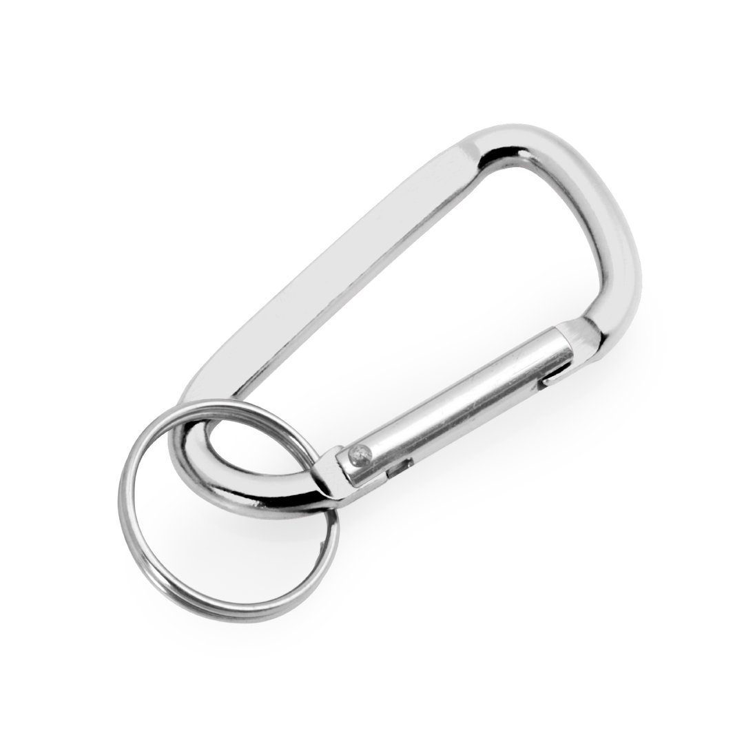 Karabijnhaak-met-sleutelring-Aluminium-bedrukken-zilver