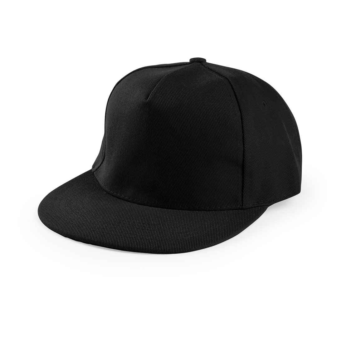 Snapback-cap-met-klittenbandsluiting-5-panel-bedrukken-zwart