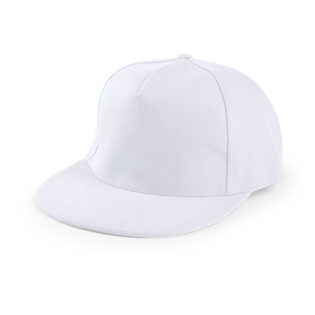 Snapback-cap-met-klittenbandsluiting-5-panel-bedrukken-wit