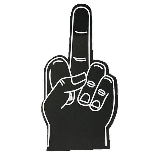 EVA-foam-hand-middelvinger-bedrukken-zwart