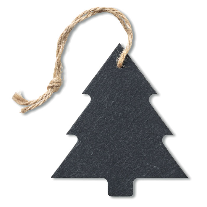 Kerstboom-ornament-Leisteen-Met-jute-koord-bedrukken-zwart