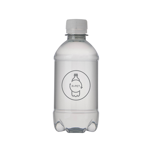 Bronwater-met-draaidop-en-visitekaartje-RPET-330-ml-bedrukken-transparant