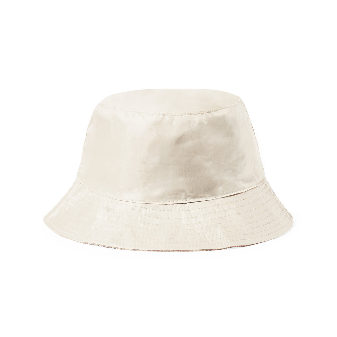 Vissershoedje-reversible-Nylon-bedrukken-beige
