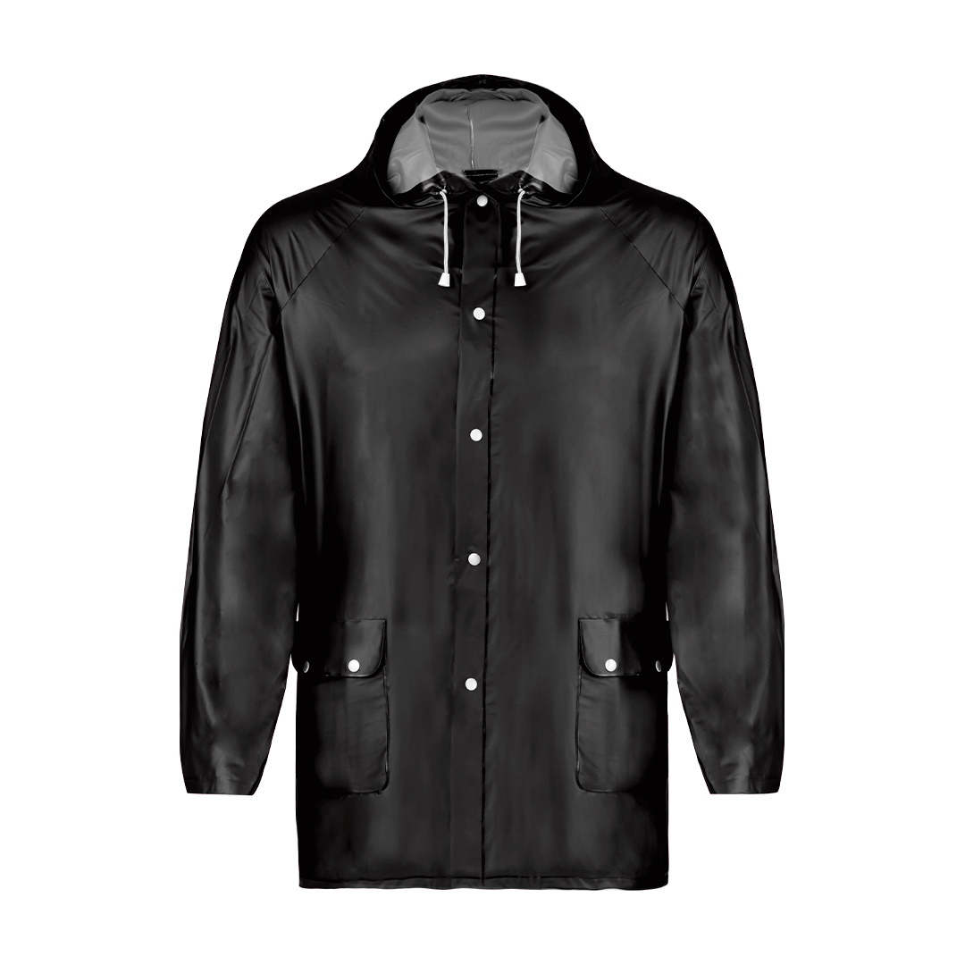 PVC-regenjas-met-capuchon-bedrukken-zwart