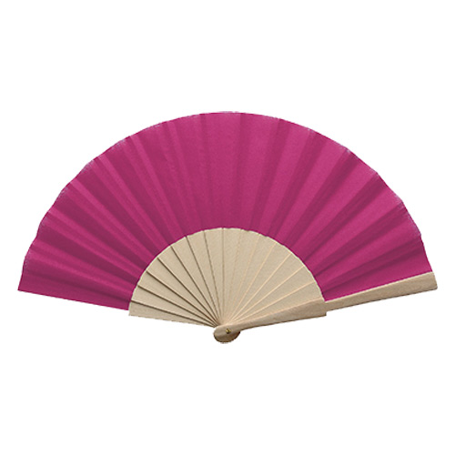 Houten-festival-waaier-190T-polyester-bedrukken-roze