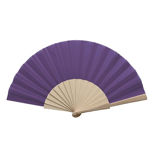 Houten-festival-waaier-190T-polyester-bedrukken-paars
