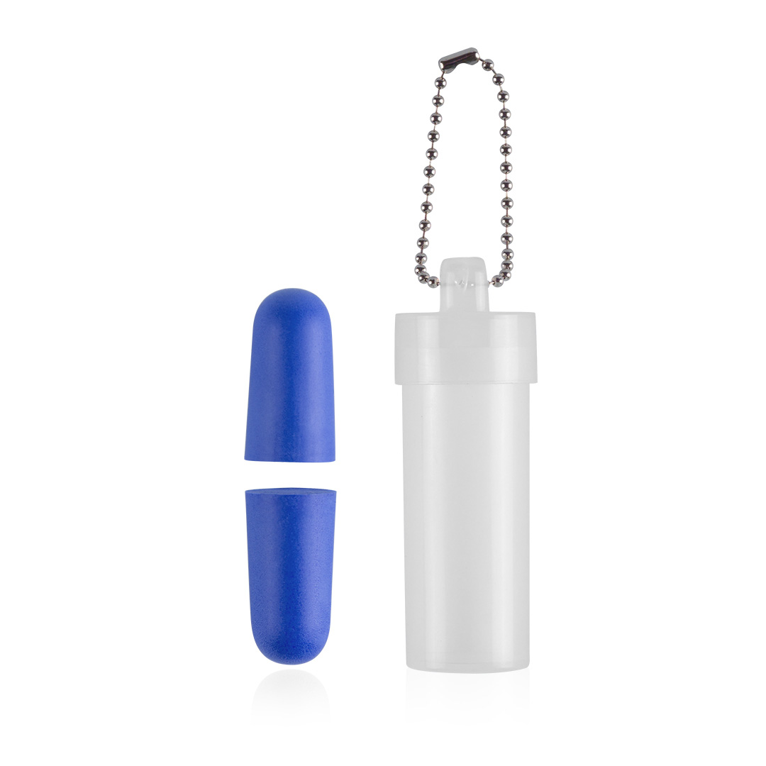 Foam-oordopjes-met-koker-EVA-bedrukken-blauw